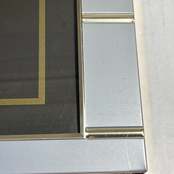 Vintage MCM Silver Gold Aluminum Metal Photo Picture Frame 8 X 10" Minimalist - Picture 14 of 16